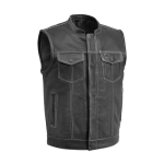 Genuine Leather Biker Vests With Concealed Carry Pockets