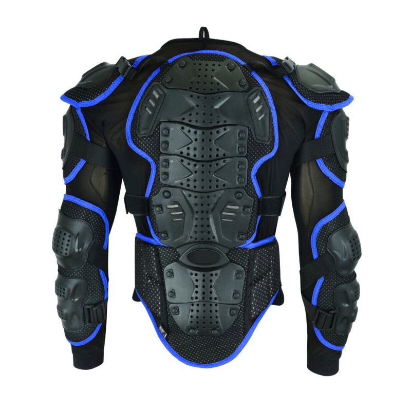 High-Performance Blue Motorbike Protective Jackets for Adventure Riders Back